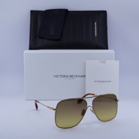 Victoria Beckham VB132S 709 Aviator Sunglasses – Gold/Brown Gradient - Picture 5 of 9